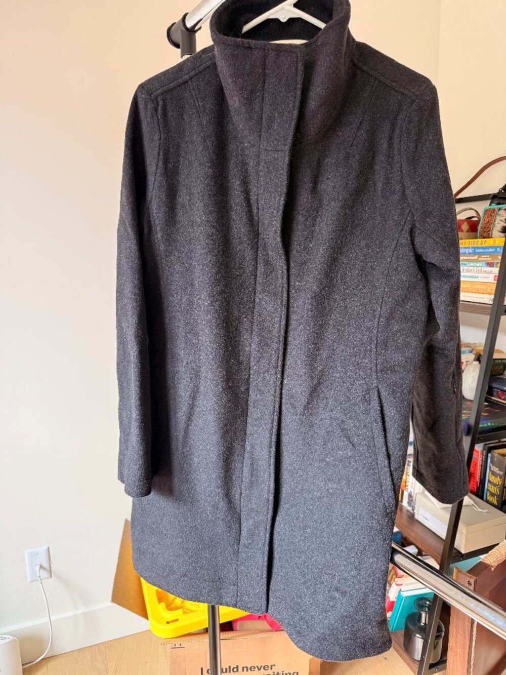 Pendleton Wool Blend Long Coat Charcoal Gray Size Small